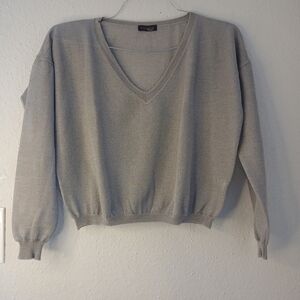 Gray V-Neck‎ Sweater